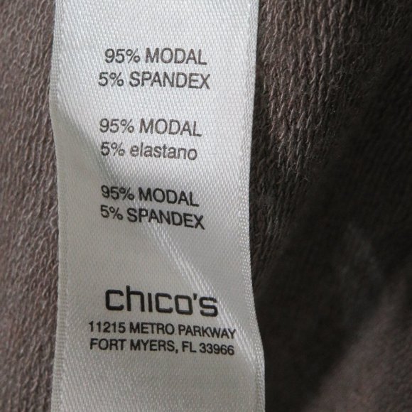 Chico's* Women's Long Sleeve Cowl Neck Asymmetrical Abstract‎ Hem Blouse~ Size 1 - Picture 11 of 15